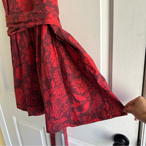 Jill Stewart Aydan Floral Flare Red Rose Print Dress Size 2 - Picture 2 of 7